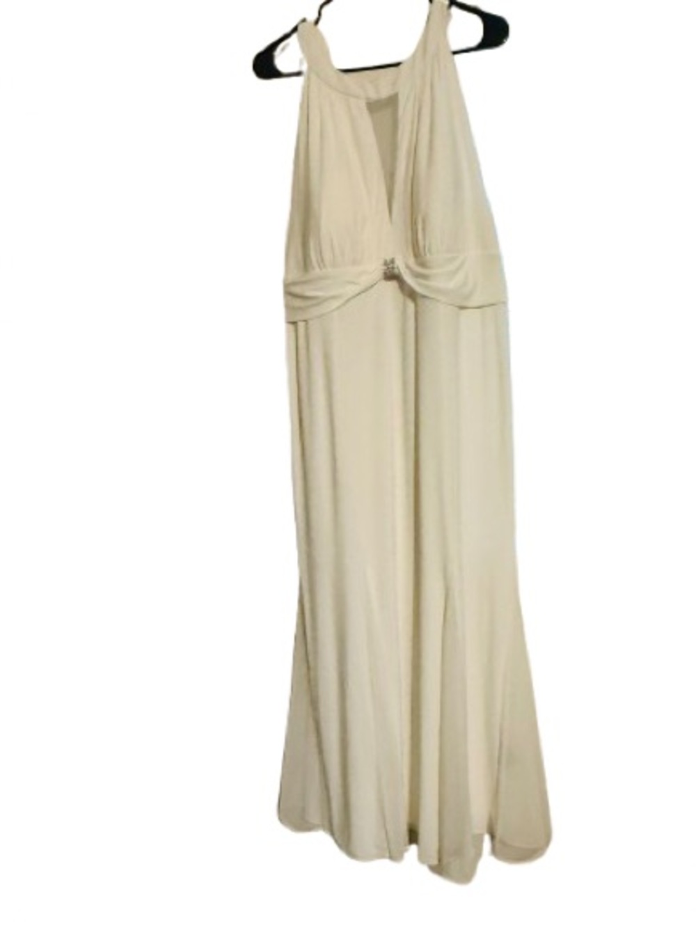 Elegant Ivory Halter Evening Dress